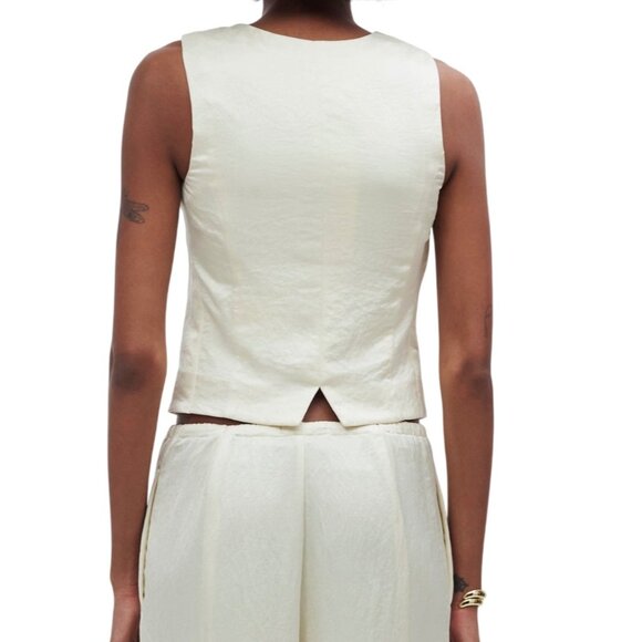 Madewell Womens Satin Button-Front Vest Top Size 6 - Picture 2 of 5